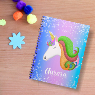 Carnet Personnalisez la Parties scintillant Unicorne colo