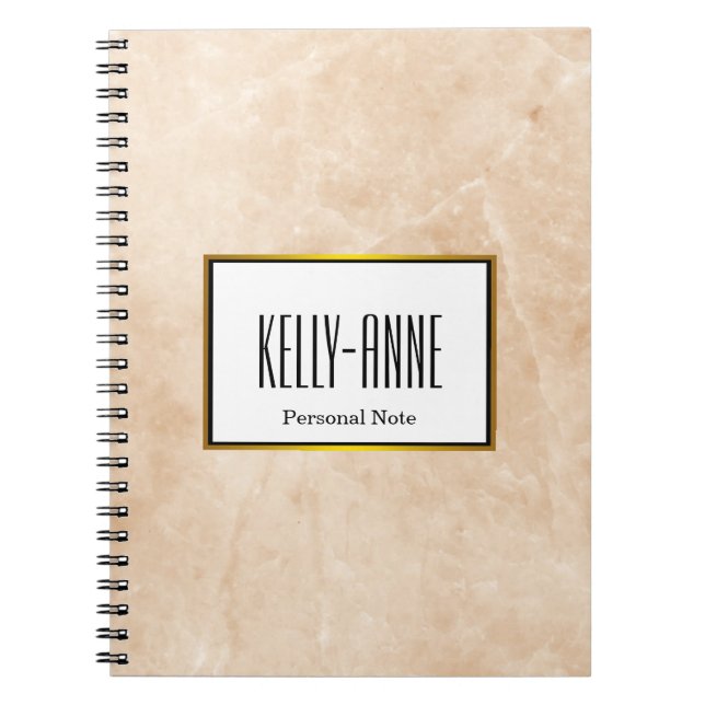 Carnet Personnalisez Stylish Marble Textor Designer (Devant)