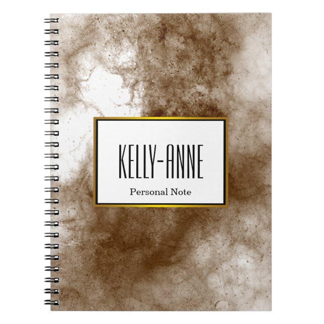 Carnet Personnalisez Stylish Marble Textor Designer (Devant)