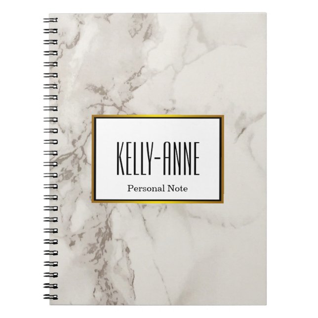 Carnet Personnalisez Stylish Marble Textor Designer (Devant)