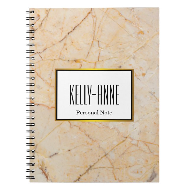 Carnet Personnalisez Stylish Marble Textor Designer (Devant)