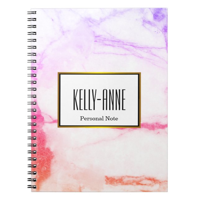 Carnet Personnalisez Stylish Marble Textor Designer (Devant)