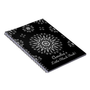 Carnet Personnalisez un joli Motif d'art numérique noir e