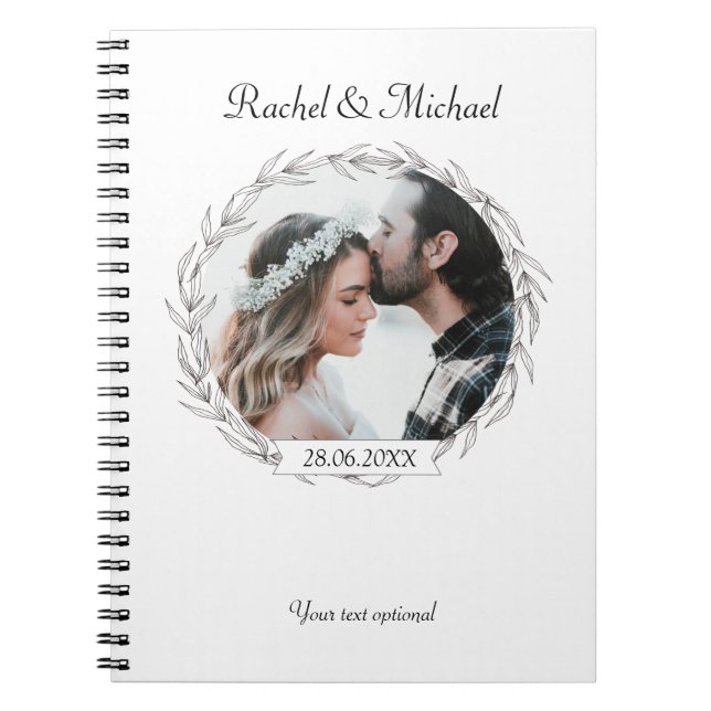 Carnet Personnalisierbarer Foto Hochzeits notizblock (Devant)