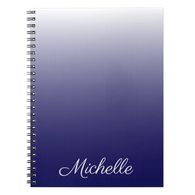 Carnet Personnalized gradient ombre navy blue (Devant)