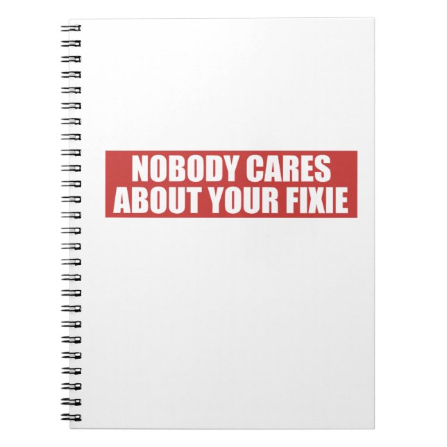 Carnet Personne Ne S'Intéresse À Votre Fixie (Devant)