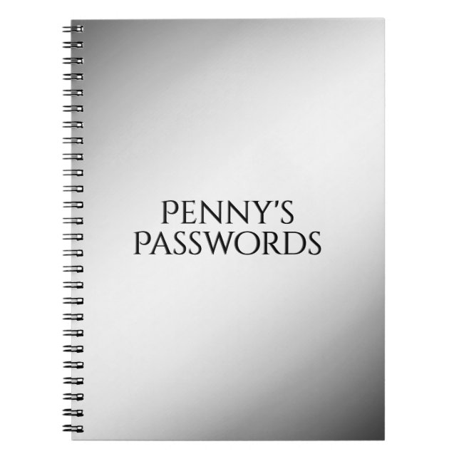 Carnet personnel à dégradé noir et blanc (Devant)