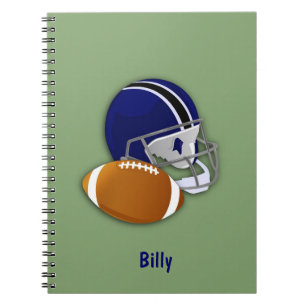 Carnet personnel de football et casque de football