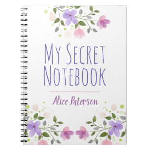 Carnet personnel privé avec fleurs