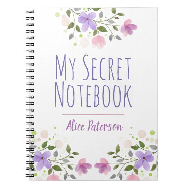Carnet personnel privé avec fleurs (Devant)
