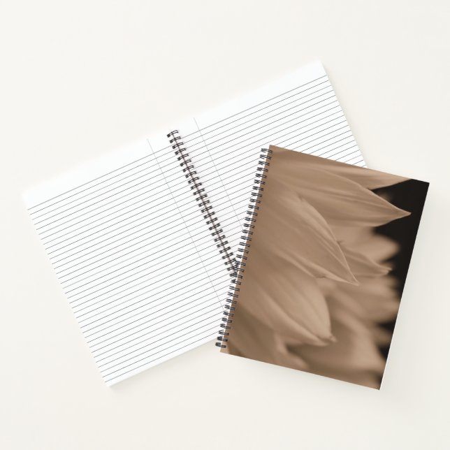 Carnet Pétales de Tournesol en Tons Sépia (Intérieur)