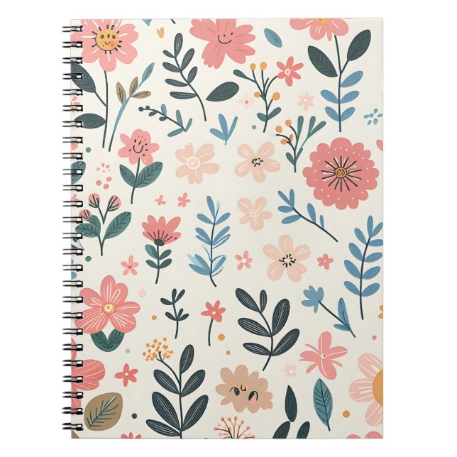 Carnet Pétales Joyeux – Champ de Fleurs Fantaisiste (Devant)