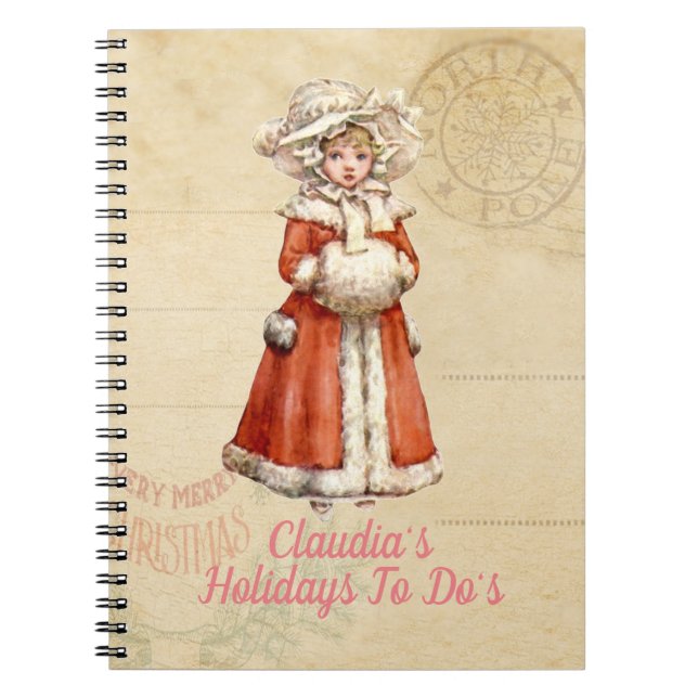 Carnet Petit Caroleur victorien Noël personnalisé (Devant)