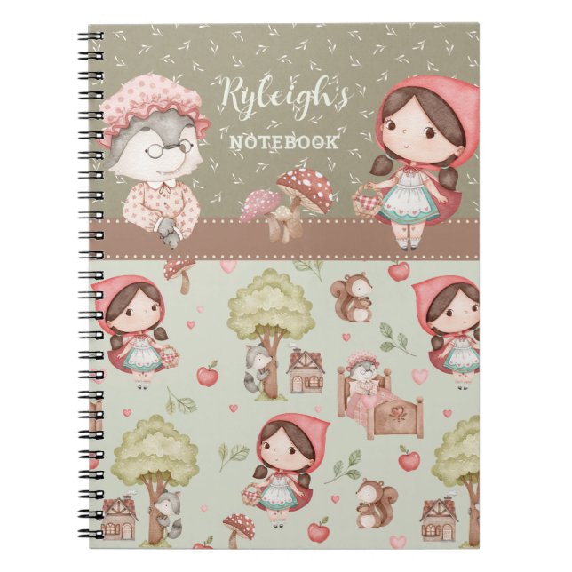 Carnet Petit Chaperon Rouge Conte de Fées Fantaisiste (Devant)