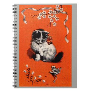 Carnet petit chaton et grenouille