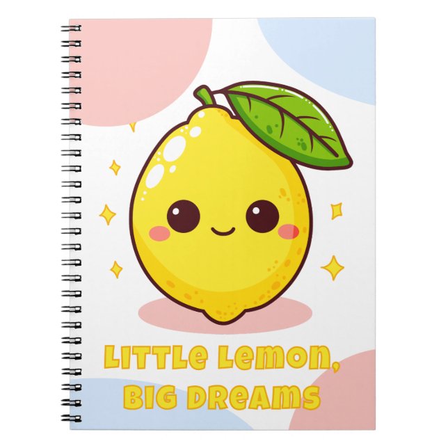 Carnet Petit Citron Grands Rêves Kawaii Citron (Devant)