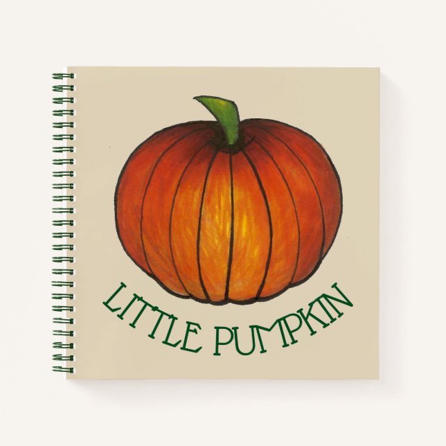Carnet Petit Citrouille Orange Green Fall Nouveau bébé No (Devant)