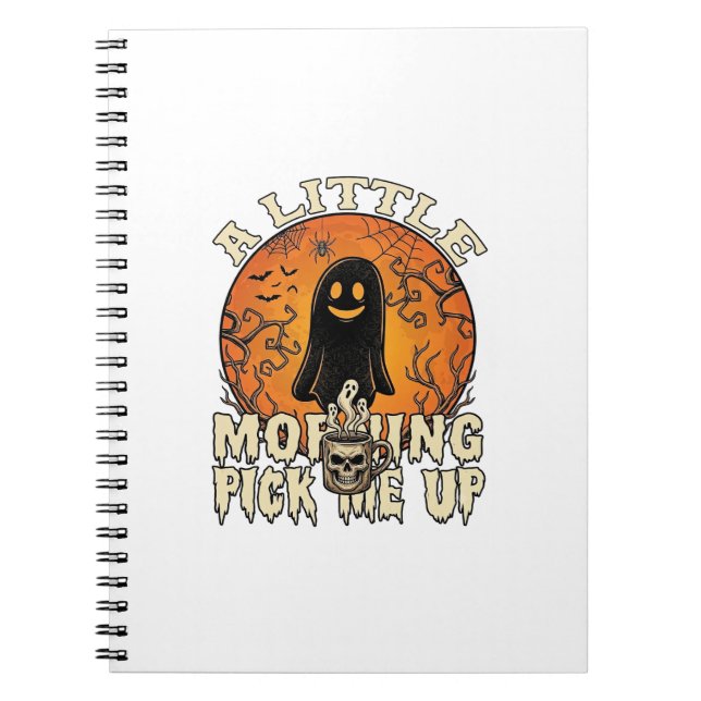 Carnet Petit fantôme de crâne d'Halloween pour se réveill (Devant)