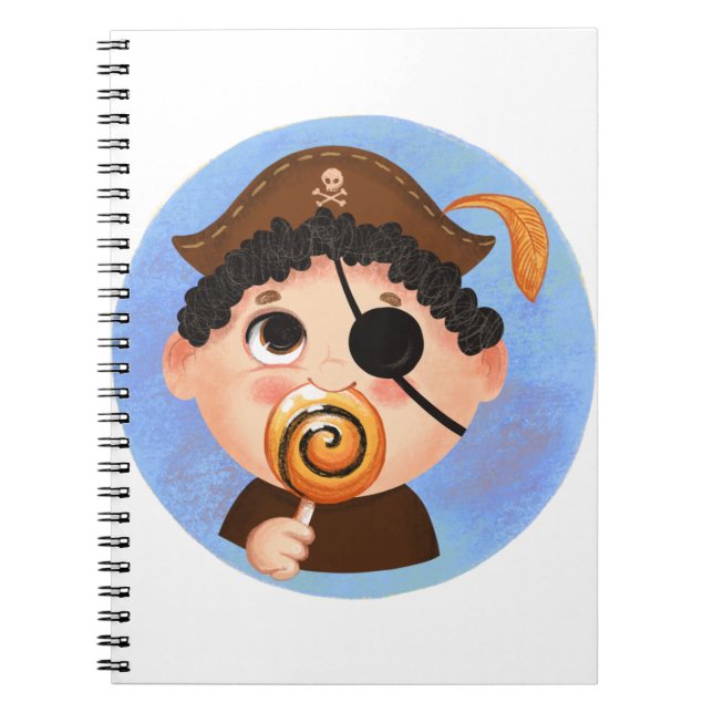 Carnet Petit garçon en costume d'Halloween pirate (Devant)