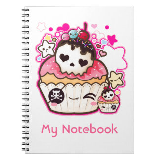 Carnet Petit gâteau de crâne de Kawaii avec des étoiles