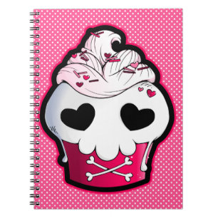 Carnet Petit gâteau rose de crâne