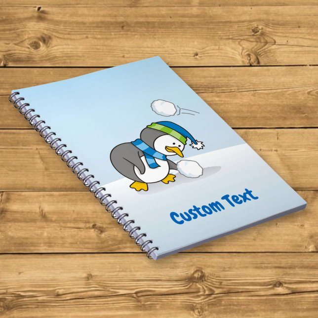 Carnet Petit manchot qui attrape une boule de neige (Créateur téléchargé)
