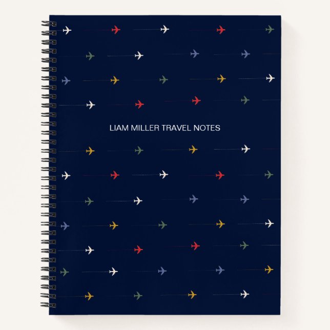 Carnet Petit Motif d'avions colorés (Devant)