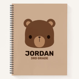 Carnet Petit ours Brown mignon avec nom personnalisé
