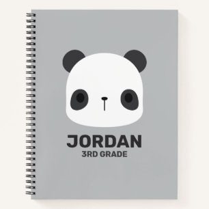 Carnet Petit ours panda mignon avec nom personnalisé