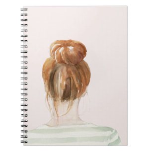Carnet Petit pain rouge de noeud de dessus de cheveux
