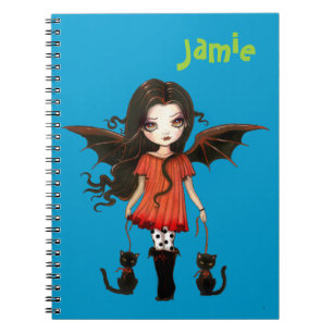Carnet Petit Vampire Mignon avec Chats Personnalisé