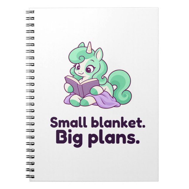 Carnet Petite couverture grands projets licorne verte (Devant)