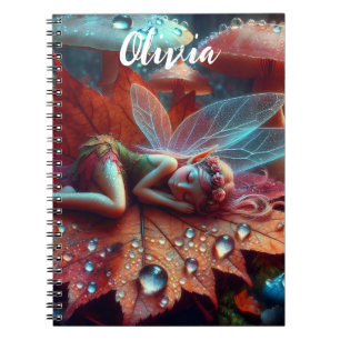 Carnet Petite Fée Fantaisiste Endormie sur une Feuille