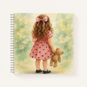 Carnet Petite fille avec un ours en peluche par Natasha U