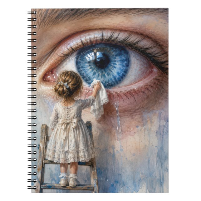 Carnet Petite Fille Essuyant une Larme (Devant)