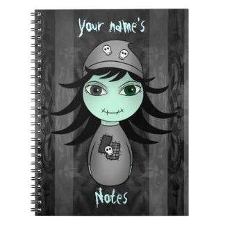 Carnet Petite fille gothique zombie pour Halloween