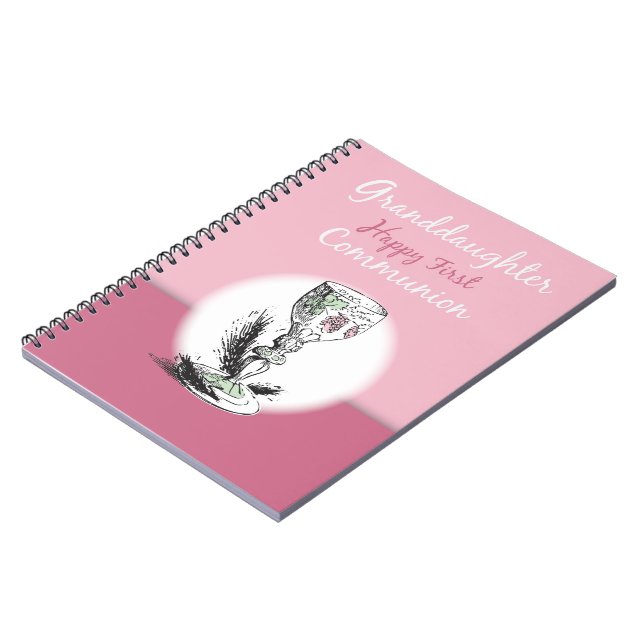 Carnet Petite-fille Première Communion rose, Chalice (Côté gauche)