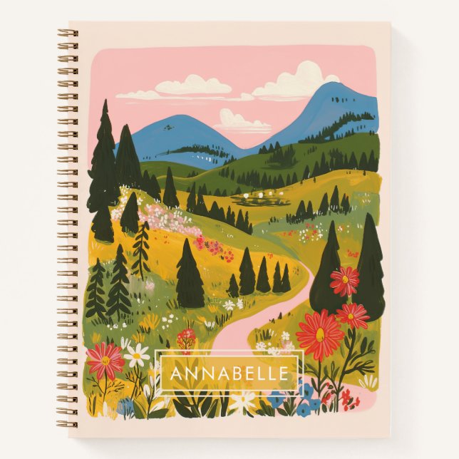 Carnet Petite illustration de nom de monogramme bohème mo (Devant)