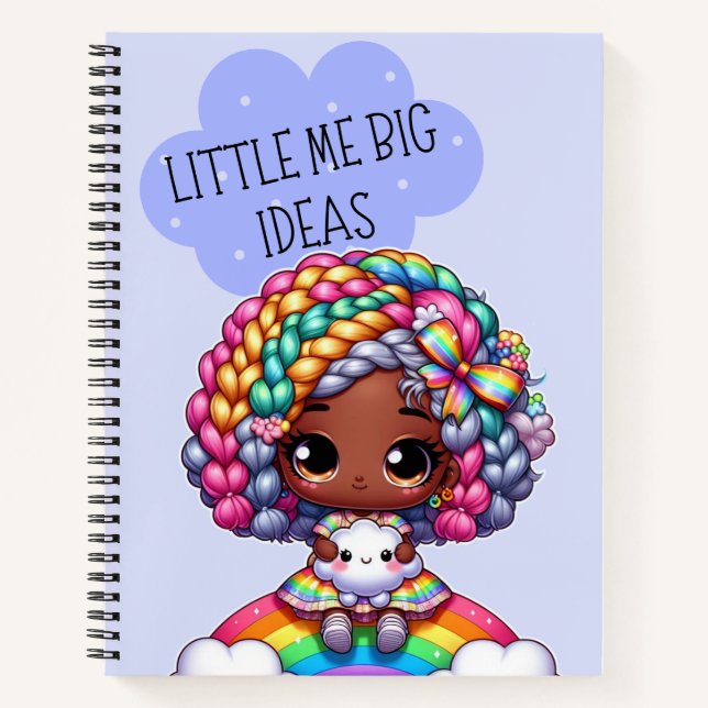 Carnet Petite moi grandes idées - Cute Chibi fille bleu (Devant)