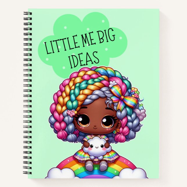 Carnet Petite Moi grandes idées - Cute Chibi fille verte (Devant)