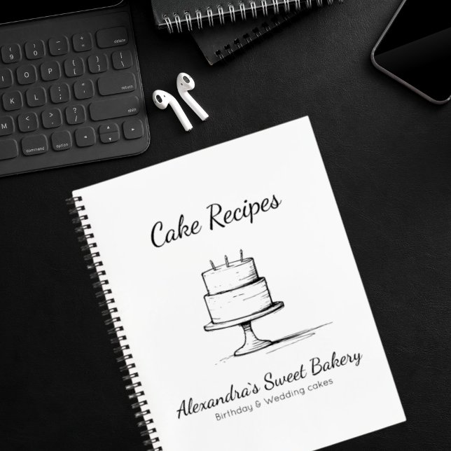 Carnet Petite recette de pâtisserie de boulangerie noir e (Minimal Black and White Cake Bakery Pastry Recipe Notebook)