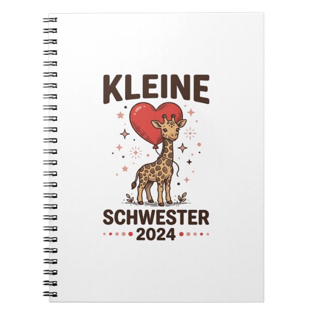 Carnet Petite sœur 2024 Conception de sœur girafe mignonn (Devant)