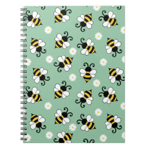 Carnet Petites abeilles mignonnes et fleurs marguerites m