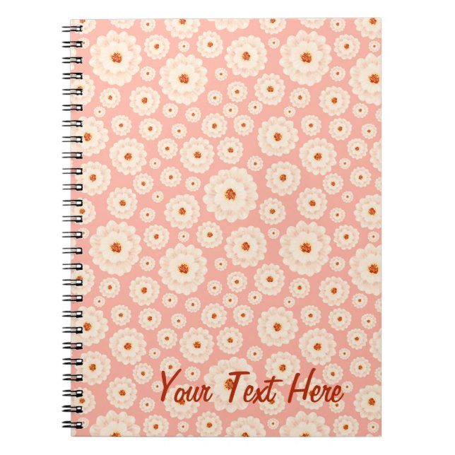 Carnet Petites fleurs roses en poudre (Devant)