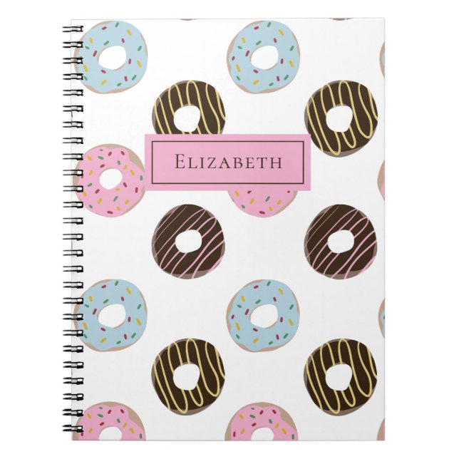 Carnet Petits beignets Ajouter votre propre nom Monogramm (Devant)
