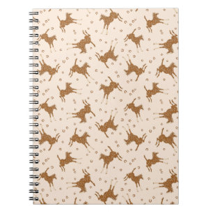 Carnet Petits Chevaux Brown - sur rose saumon.