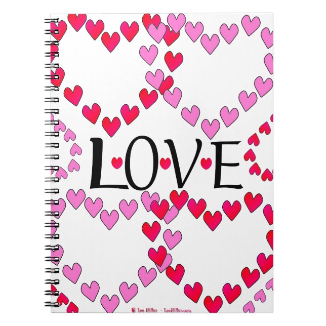 Carnet Petits coeurs rose rouge AMOUR (Devant)