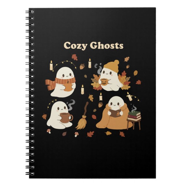 Carnet Petits Fantômes Mignons et Cosy Automne Halloween  (Devant)