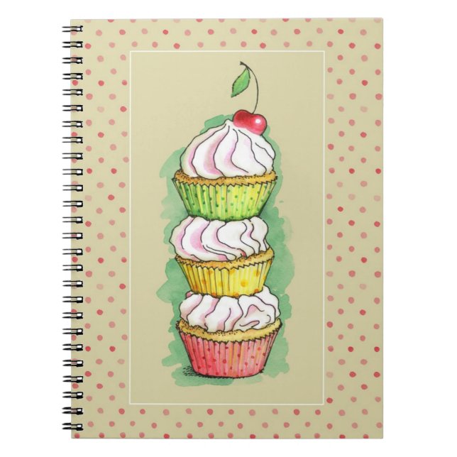 Carnet Petits gâteaux d'aquarelle. Illustration de (Devant)