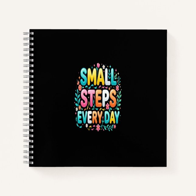 Carnet Petits Pas Chaque Jour | Typographie Motivationnel (Devant)
